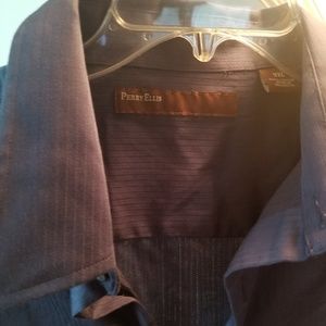 Perry Ellis pinstripe dark blue dress shirt